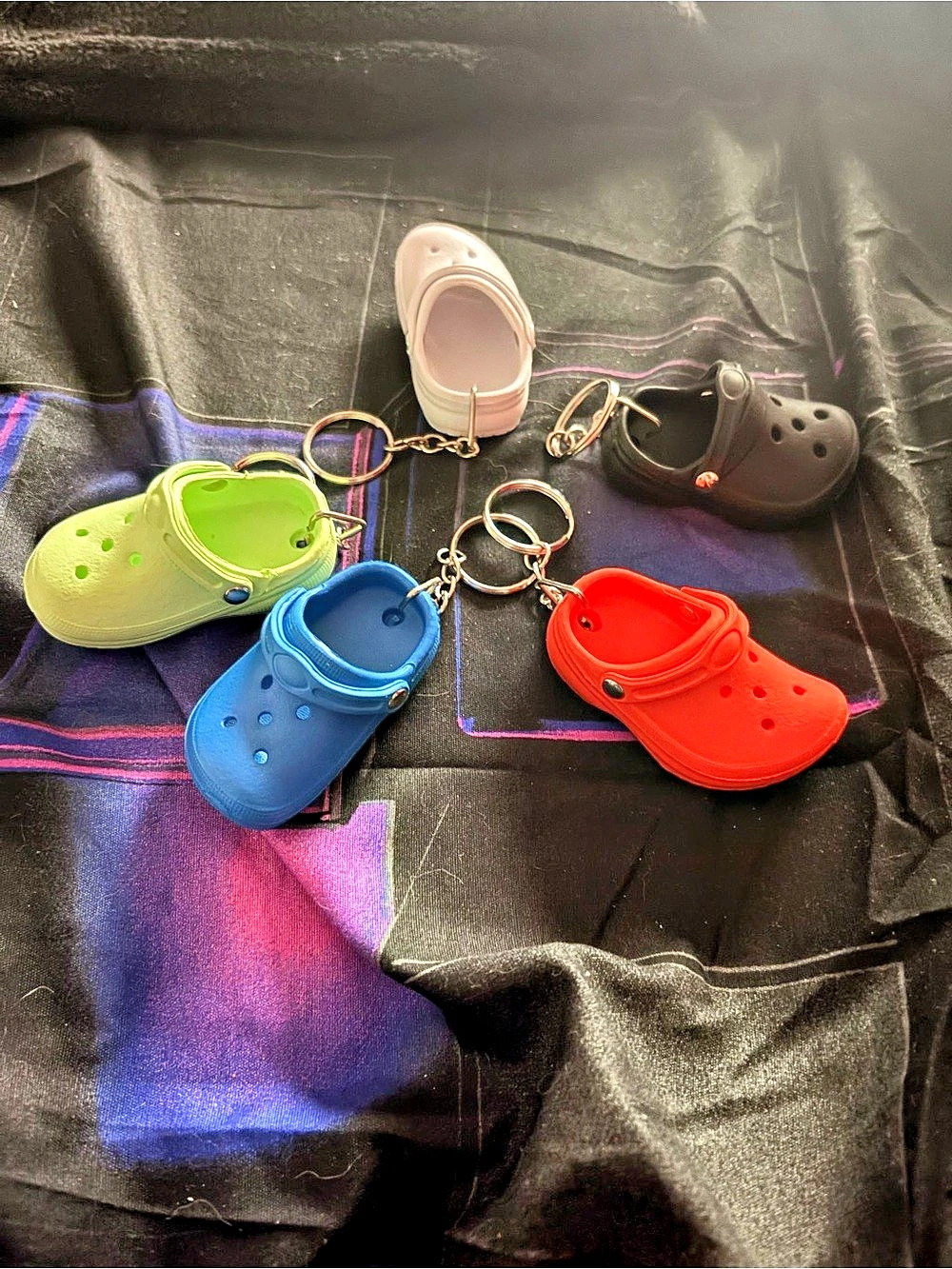 Multicolor Mini Clog-Style Shoe Keychain Set